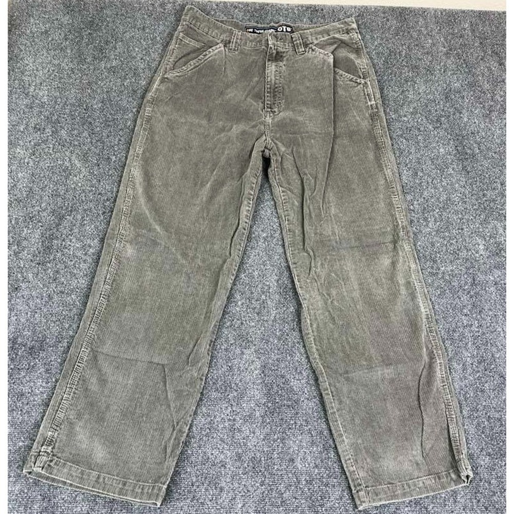 OTB On the Brink Corduroy Pant‎ Men's 36x32(Actual 34x30) Green Wide Leg Skater